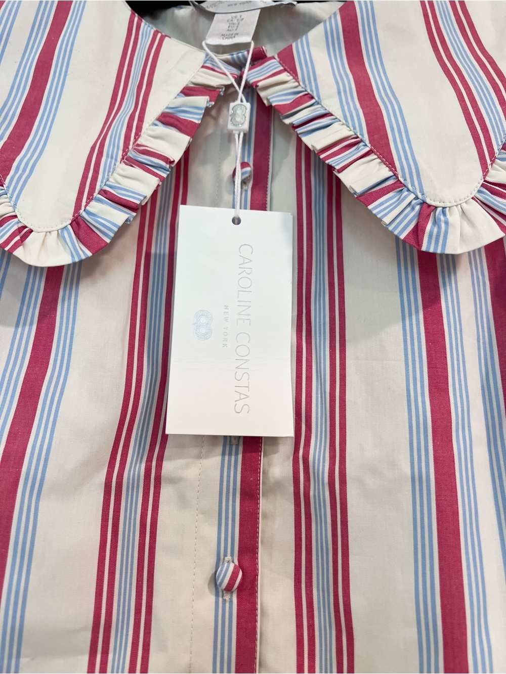 Weekend Sale!! Caroline Constas ๐ค Ruffle Collar Striped Cotton Dress - Picture 5 of 7